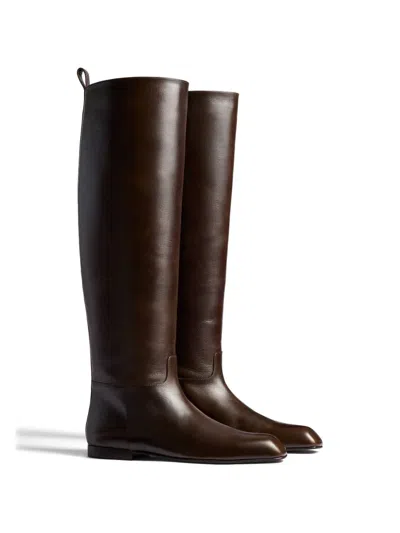 Khaite Colt Pull-tab Boots In Brown