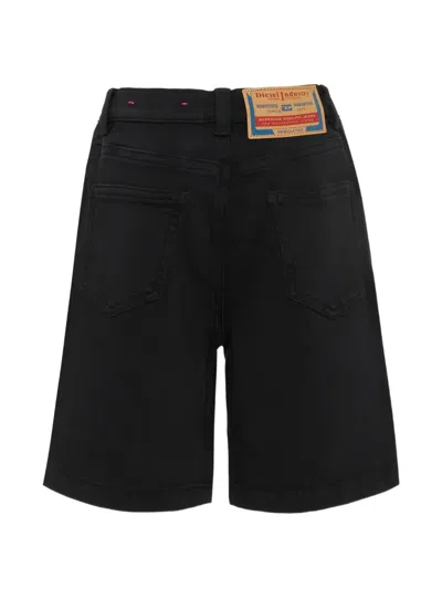Diesel Belt-loop Button Shorts In Black