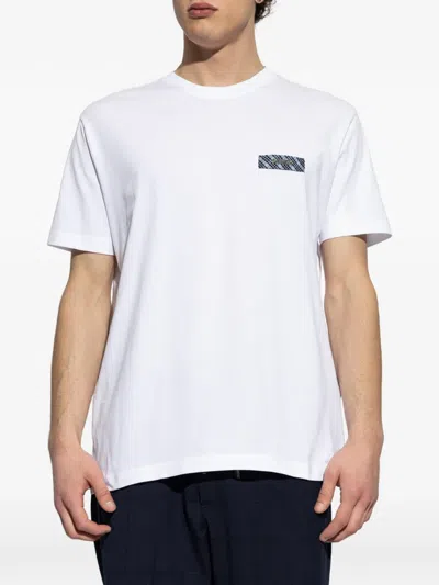 Iceberg Checked Logo Patch T-shirt In White