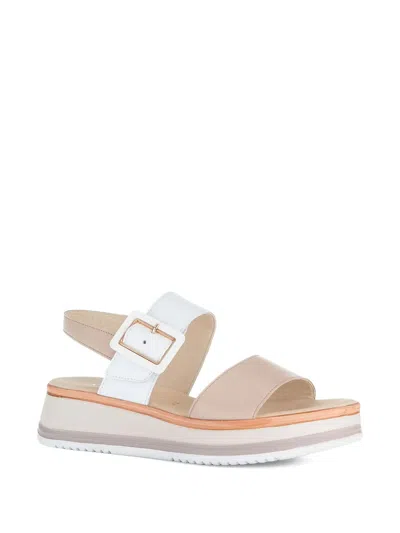 Gabor Slingback Platform Sandals In White