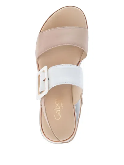 Gabor Slingback Platform Sandals In White