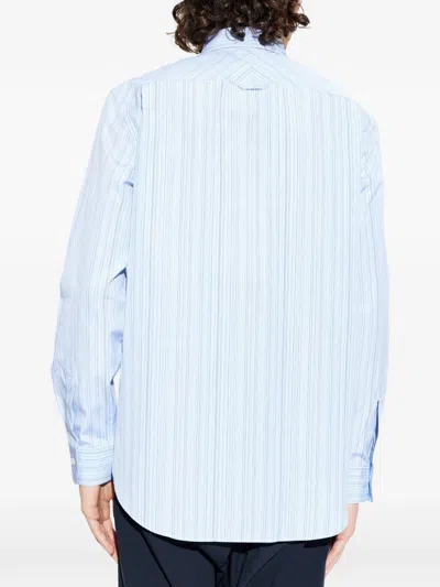 Paul Smith Stripe Patterned Buttoned Shirt In Blue