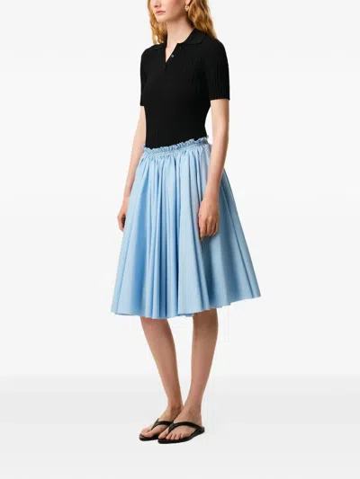 Ami Alexandre Mattiussi Ami Paris Ami Paris Cotton Midi Corolla Skirt In Blue