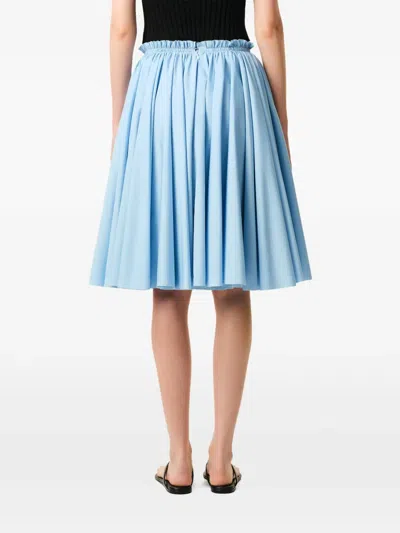 Ami Alexandre Mattiussi Ami Paris Ami Paris Cotton Midi Corolla Skirt In Blue