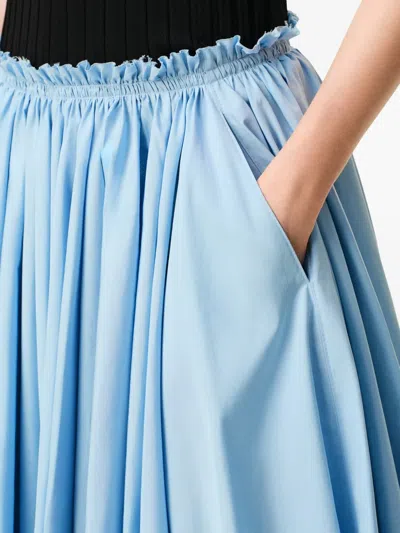 Ami Alexandre Mattiussi Ami Paris Ami Paris Cotton Midi Corolla Skirt In Blue