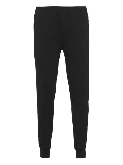 Prada Mens Black Contrast-trim Tapered-leg Cotton And Nylon Jogging Bottoms In Black