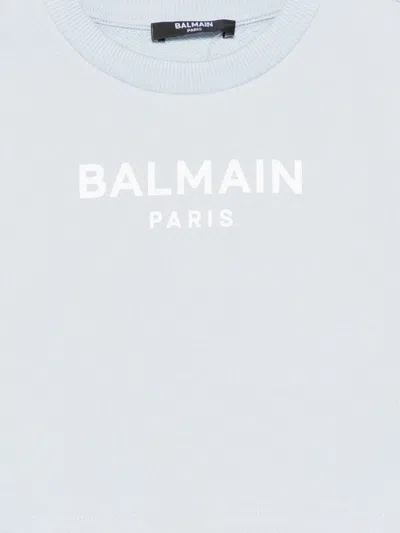 Balmain Logo-print T-shirt In Blue