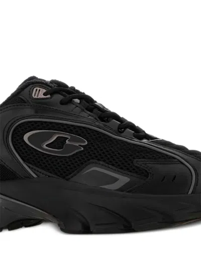 Coach Black Mesh And Leather Bolt Sneakers In Multi