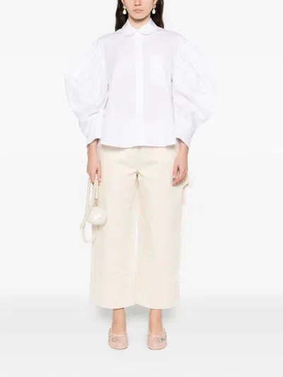 Simone Rocha Belt-loop Jeans In Neutral