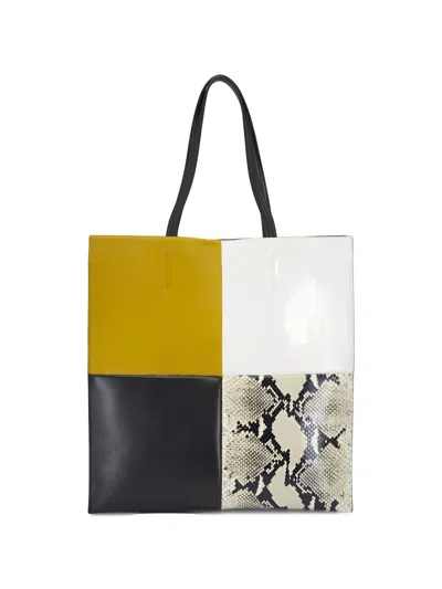 Khaite Piper Fern Colourblock Snakeskin Tote Bag In Red