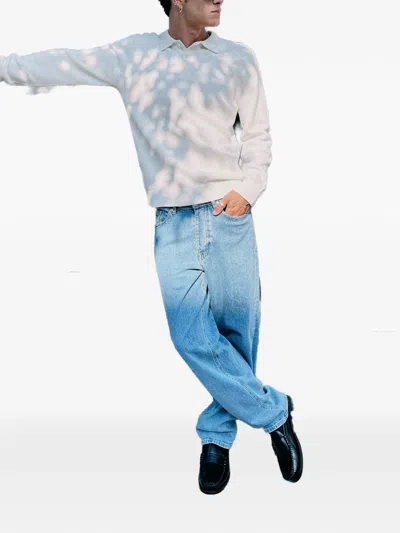 皮质贴花牛仔裤