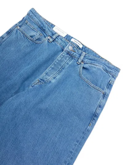 皮质贴花牛仔裤