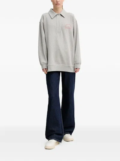 Stand Studio Collar Graphic Sweatshirt In Gray