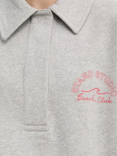 Stand Studio Collar Graphic Sweatshirt In Gray