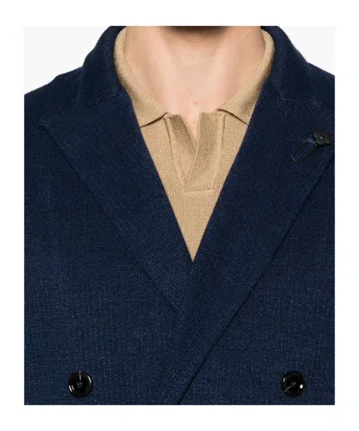 Lardini Double-breasted Blazer In Blue