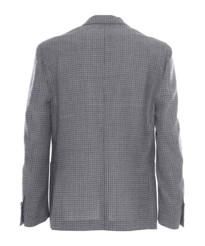 Lardini Micro-check Single-breasted Blazer In Gray