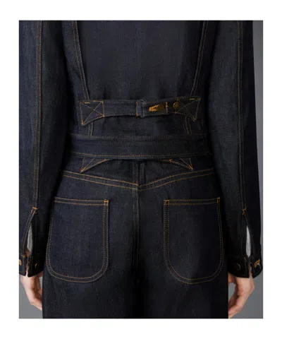 Thom Browne Japanese Selvedge Denim Jacket Puffer Jackets Blue In Blue
