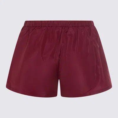 Miu Miu Drawstring Shorts In Burgundy