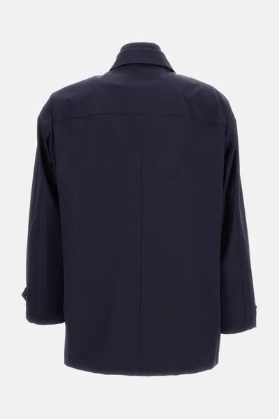 Fay Morning Coat In Jersey Stretch In Blue