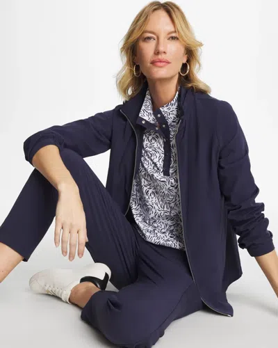 Chico's Zip Front Jacket In Blue In Blue