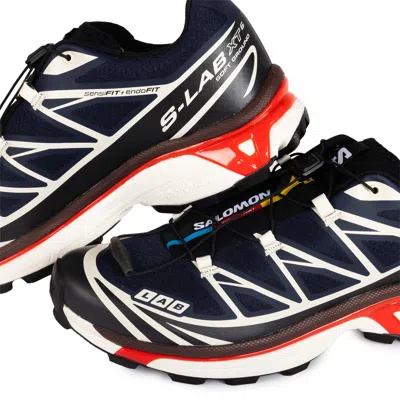 Salomon Xt-6 Blue Sneaker With Logo Applied On The Tongue And Chunky Sole In Fabric Unisex In Multi