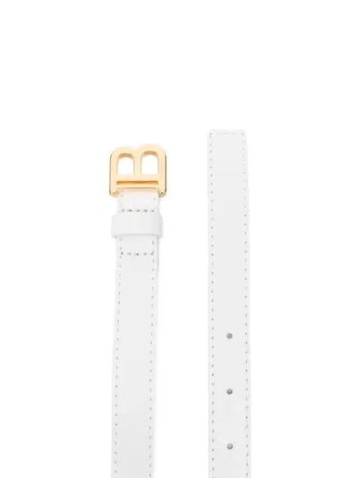 Balmain Logo-buckle Belt In White