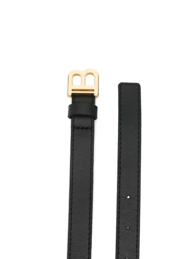 Balmain Logo-buckle Belt In Black