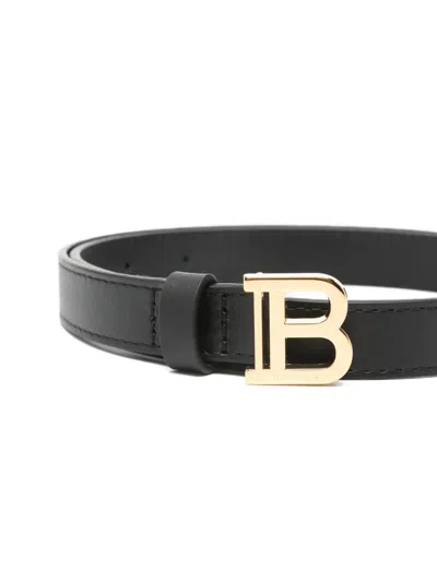 Balmain Logo-buckle Belt In Black