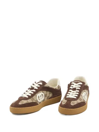 Gucci Men G75 Low-top Supreme Gg Fabric And Suede Sneakers In Multi