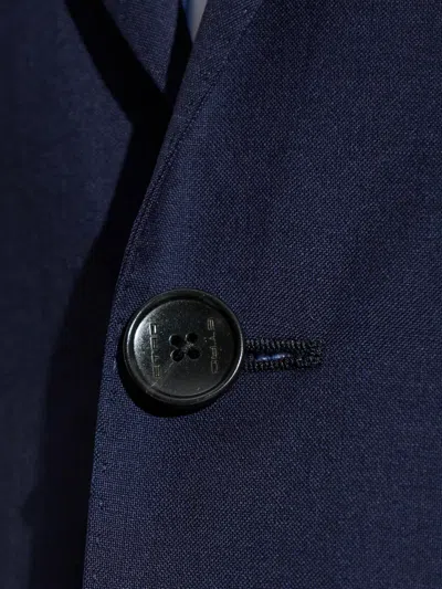 Etro Single-breasted Wool Suit In Blue
