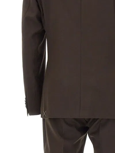 Corneliani Double-breasted Peak-lapel Suit In Brown