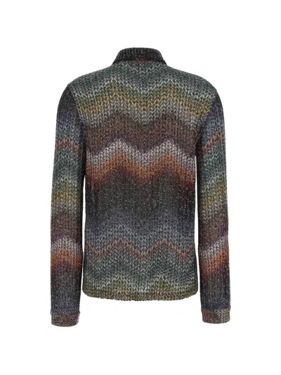 Missoni Sequin-embellished Zigzag Metallic-knit Shirt In Multi
