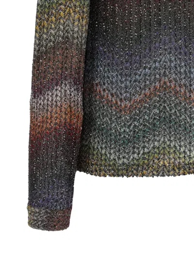 Missoni Sequin-embellished Zigzag Metallic-knit Shirt In Multi