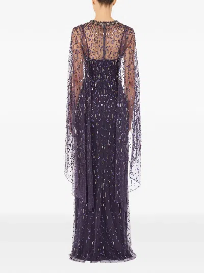 Jenny Packham Hestia Embellished Maxi Dress In Purple