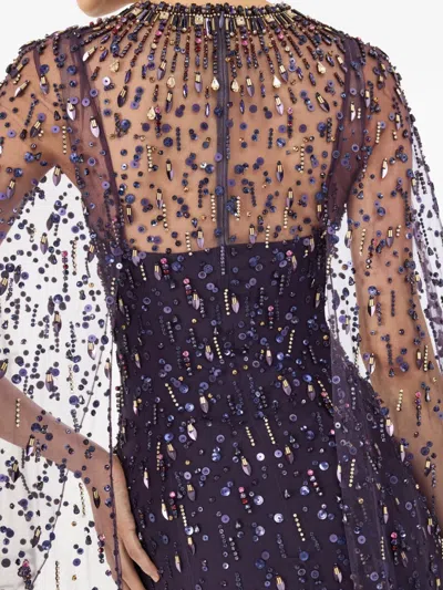 Jenny Packham Hestia Embellished Maxi Dress In Purple