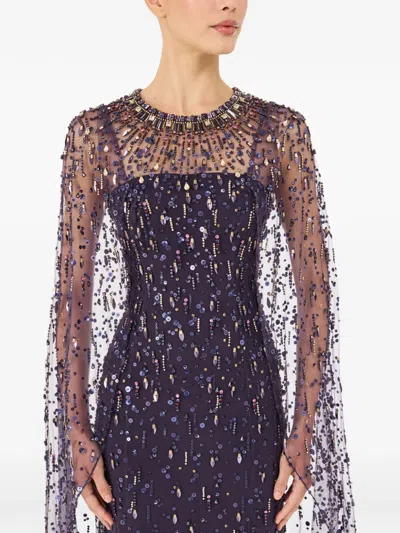 Jenny Packham Hestia Embellished Maxi Dress In Purple