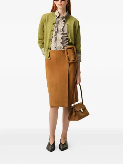 Ami Alexandre Mattiussi Green Wool Crewneck Ami De Coeur Cardigan Green In Gold