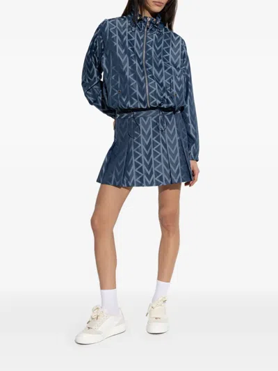 Michael Michael Kors Geometric-pattern Zip Jacket In Blue