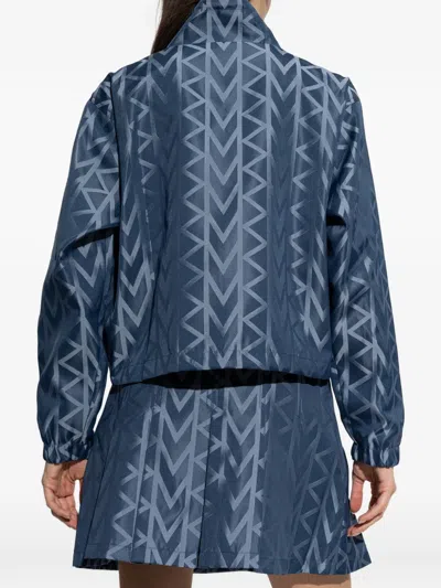 Michael Michael Kors Geometric-pattern Zip Jacket In Blue