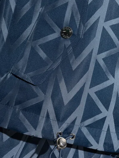 Michael Michael Kors Geometric-pattern Zip Jacket In Blue