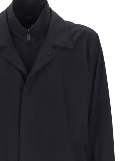 Fay Morning Short Double-breasted Front Jacket In Black