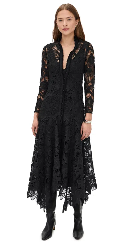 Alexis Camila Long Sleeve Midi Dress In Black