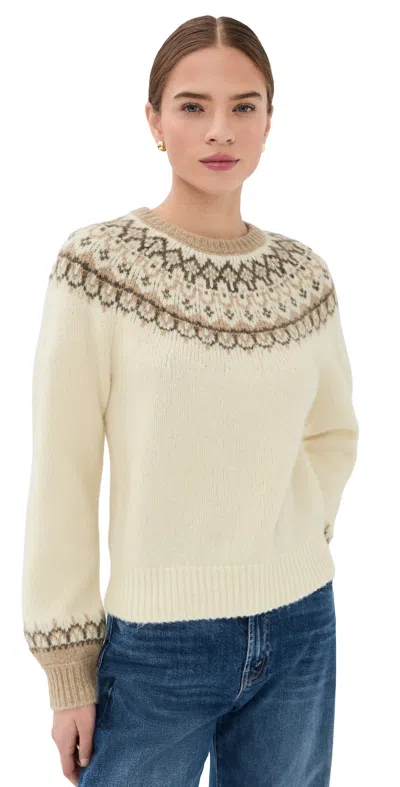 Paige Womens Ivory Multi Misha Fair Isle Knitted Jumper In Brown