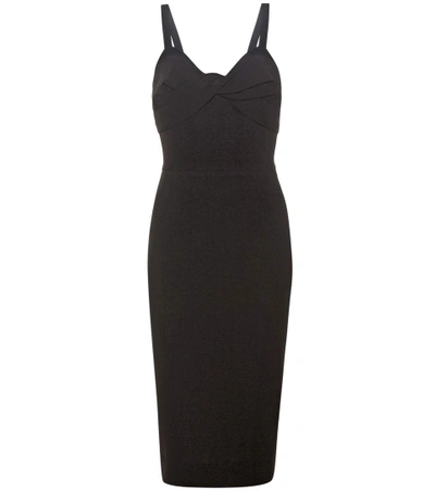 Victoria Beckham Silk And Wool-crêpe Dress In Black