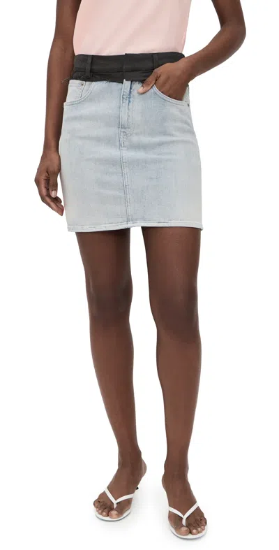 Mm6 Maison Margiela Denim Mini Skirt With Belt Loop In Blue