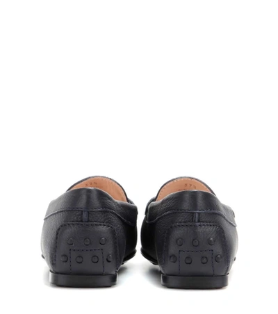 Shop Tod's City Gommino Leather Loafers In Eavy