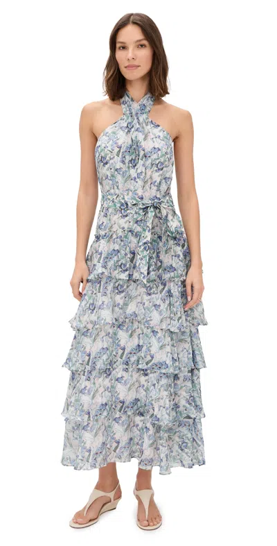 Astr Adamaris Dress Blue Floral In Blue