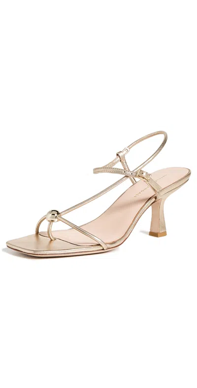 Loeffler Randall Triana Strappy Mid-heel Sandals With Ball Champagne In Neutral