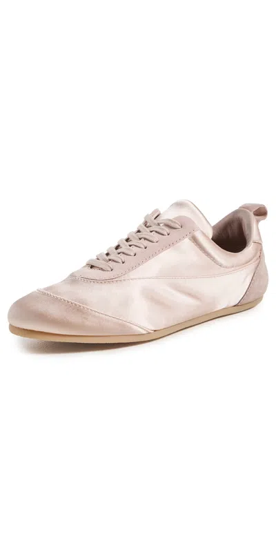 Jil Sander Etage Satin And Suede Low-top Sneakers In Neutral