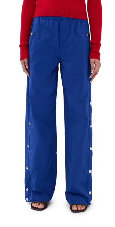 Tibi Nylon Snap Pull On Joggers Blue In Blue